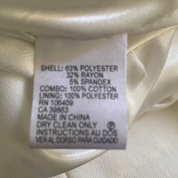 Tahari ASL NWT $159 Lace Overlay Cocktail Sheath Dress, Ivory/White Gold Size 2 - Picture 10 of 10